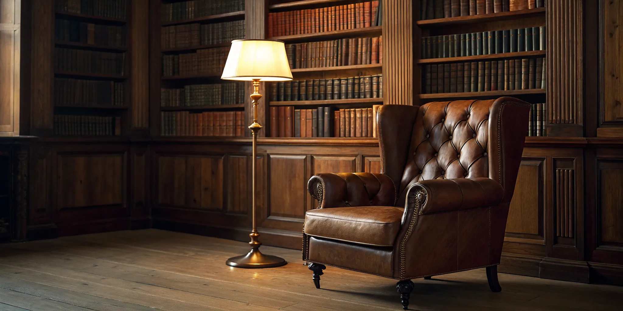 Thought leadership content creation in elegant library setting.