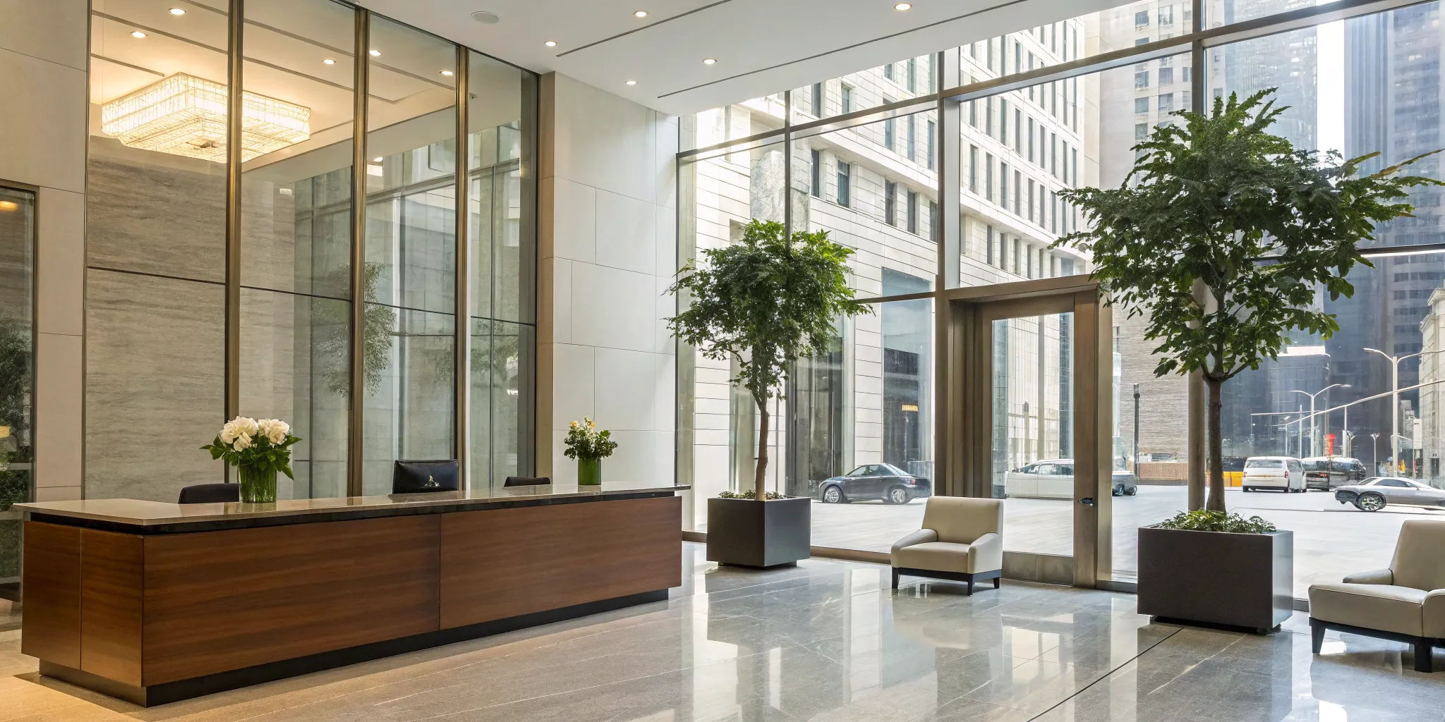 Bright, modern PR firm office interior.