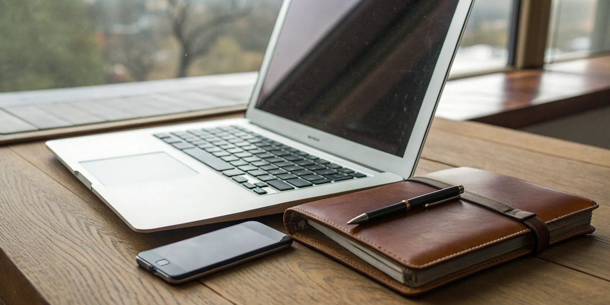 A desk setup for managing an online press room using best practices.
